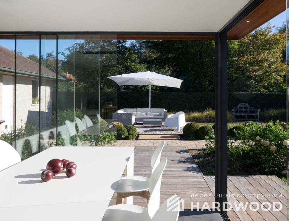 Полуоткрытая беседка с раздвижными стёклами №4 - фото 1318