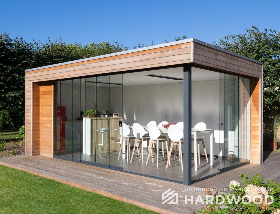 Полуоткрытая беседка с раздвижными стёклами №4 - фото 1315