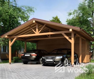 Навес для автомобилей с хозблоком №157 - фото 928